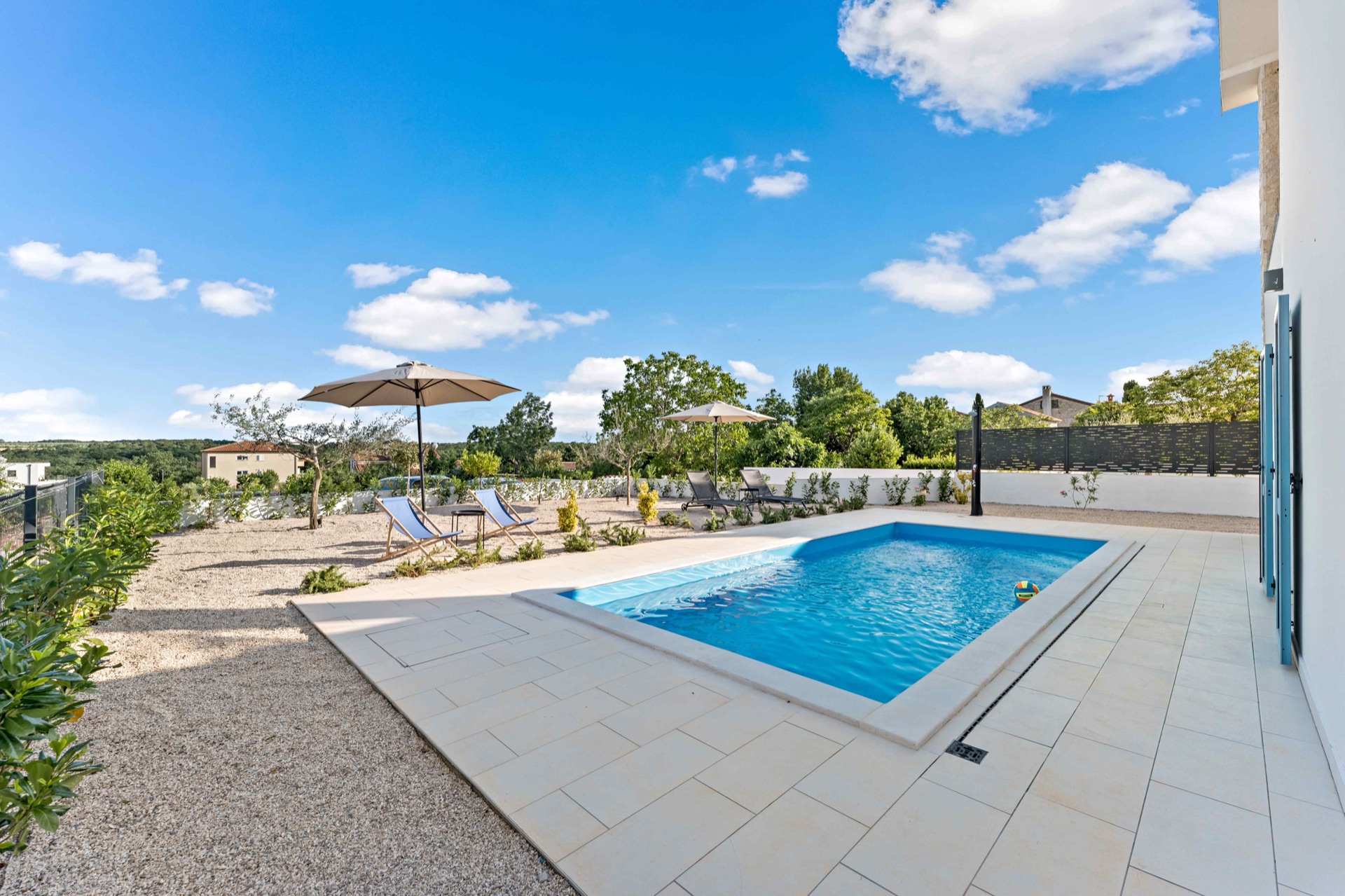 Villa pool from water level