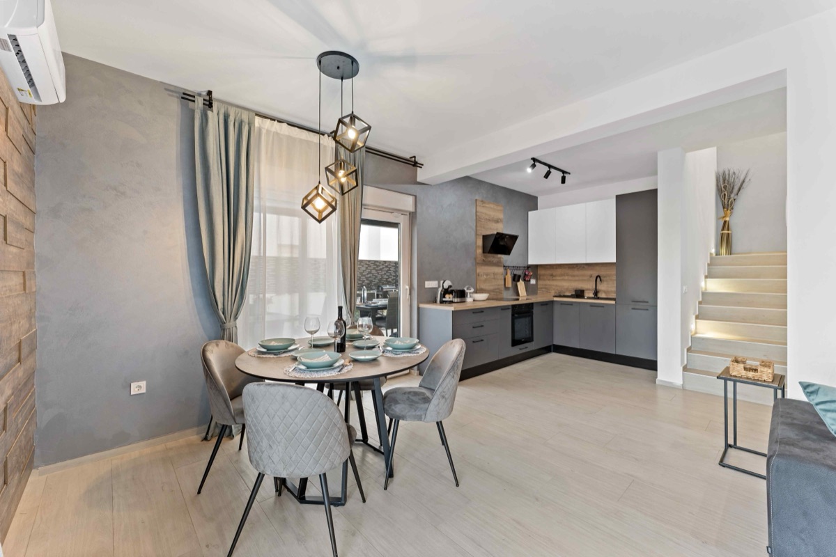 Dining area and kitchen